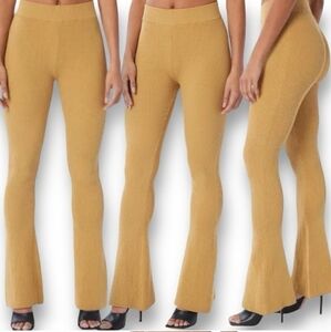 LITA BY CIARA NWOTs Rib Organic Cotton Flare Pants - Iced Coffee 